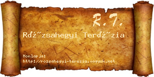 Rózsahegyi Terézia névjegykártya